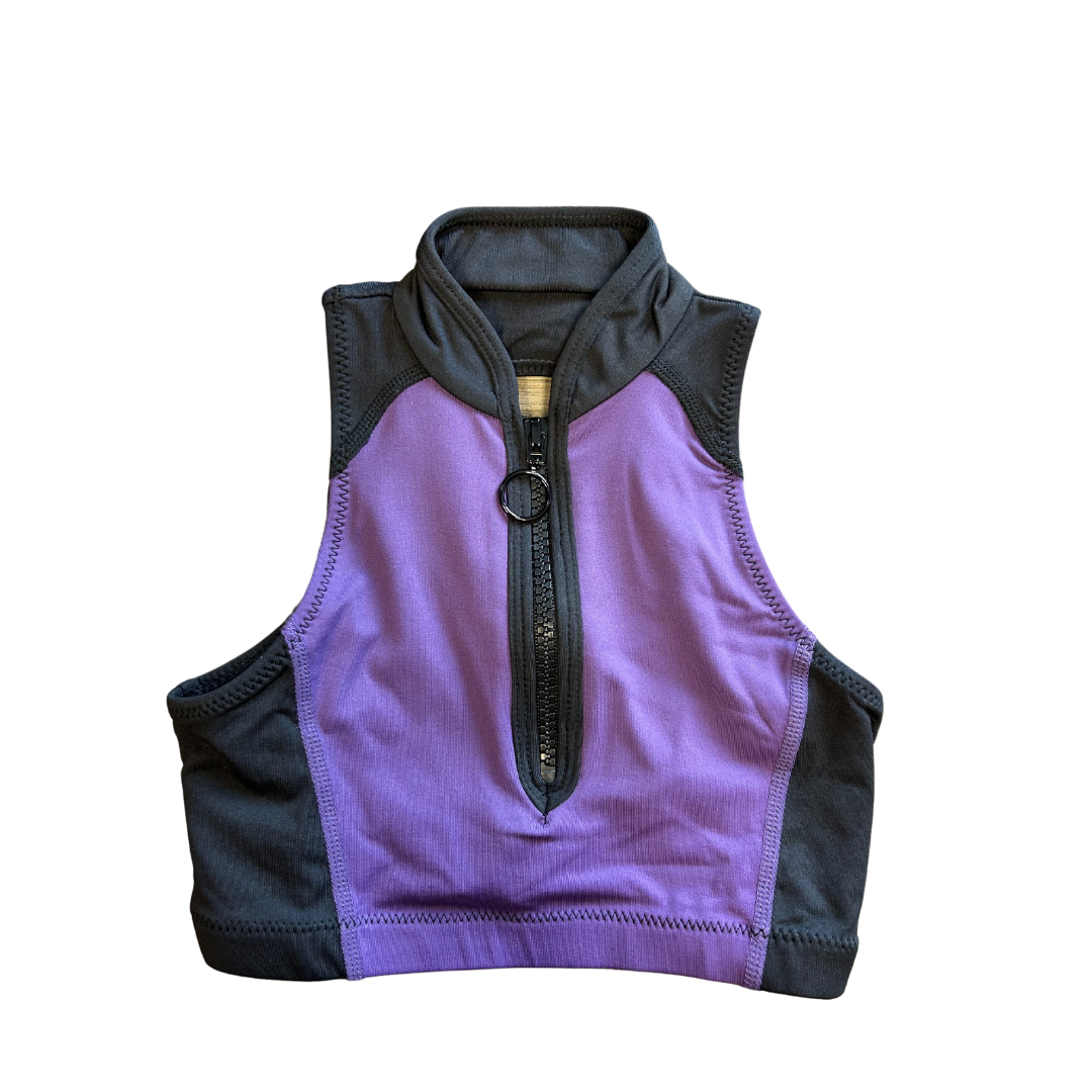 Purple Zip-Up Bra Top