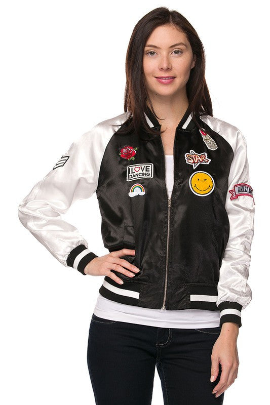 Patch Design Bomber Jacket Youth – Bella Dance Couture