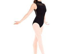 Wear Moi Mock Neck Mesh Polka Dot Leotard
