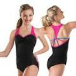 Balera Adult Black Leotard w/ Pink Trim