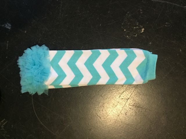 Blue Ruffle Leg Warmers