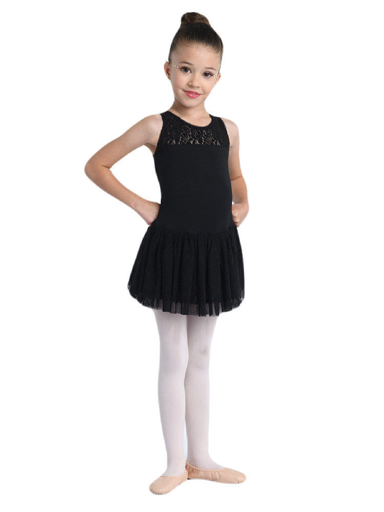 Danshuz #20205C Tank Dress w/ Lace Skirt