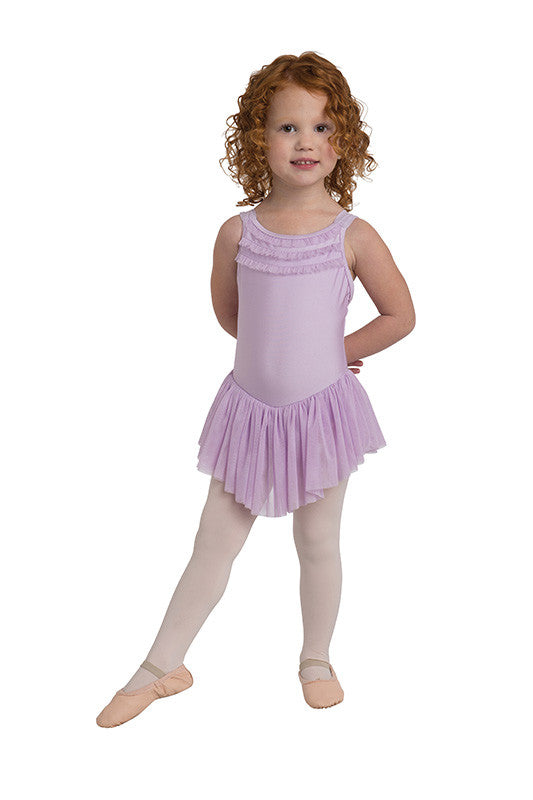 Danz N Motion Ruffle Trim Dress with Chiffon Skirt Leotard