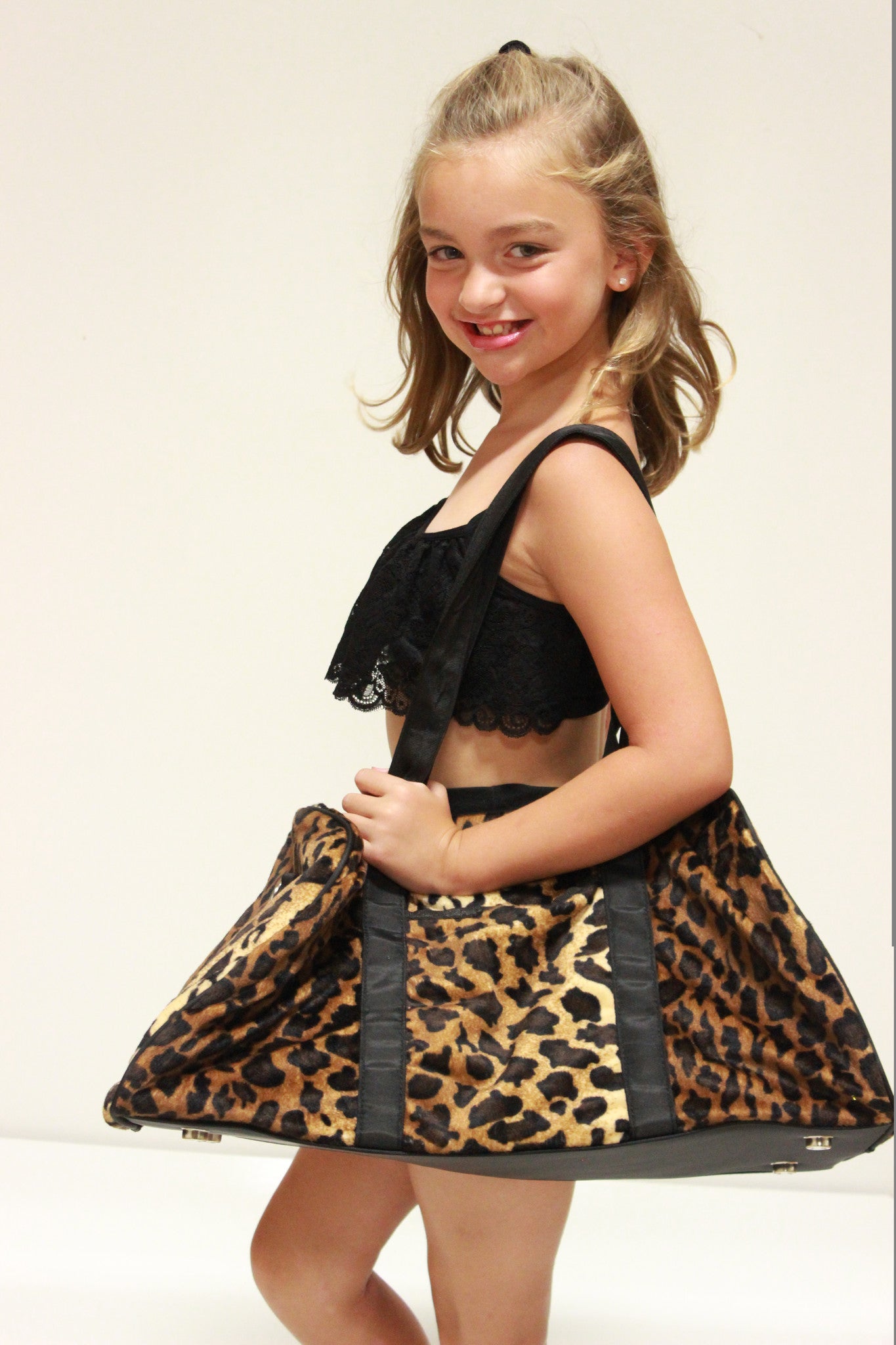 Faux Fur Leopard Duffle Bag