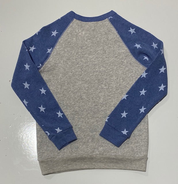 Blue/Grey Star Rhinestoned Sweatshirt (youth)