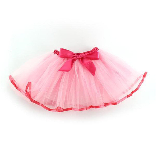 Pink tutu with dark pink bow and trim