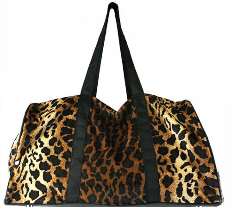 Faux Fur Leopard Duffle Bag
