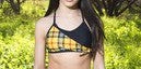 SADIE JANE YELLOW PLAID AND BLACK BRA TOP