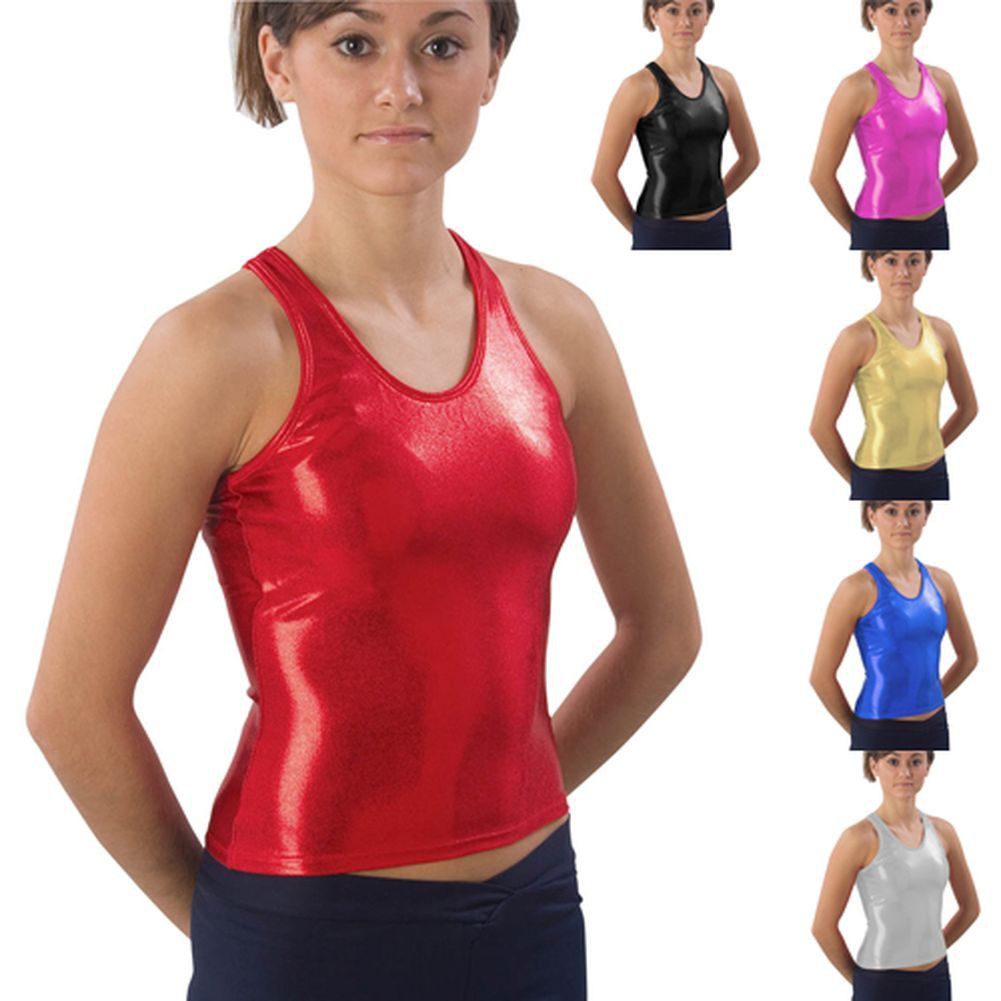 Metallic Black Racerback Tank Top